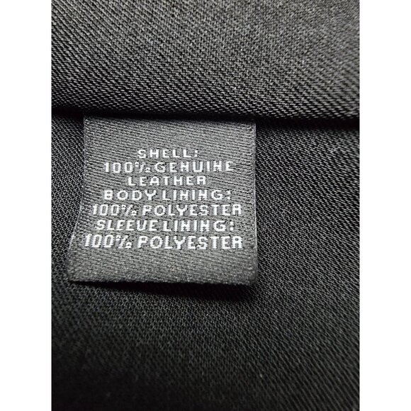 NEIMAN MARCUS L Black Yellow Stripe Butter Soft Leather Biker Moto Jacket Zip - Picture 7 of 9